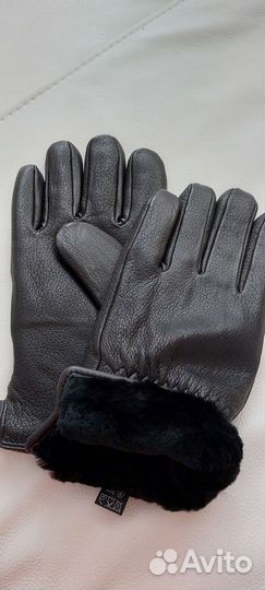Мужские зимние перчатки олень на цигейке