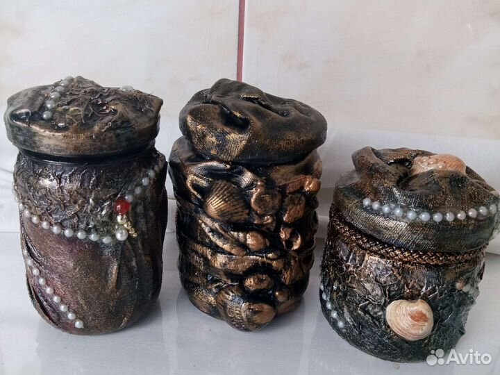 Подарок. Баночка стеклянная, декупаж