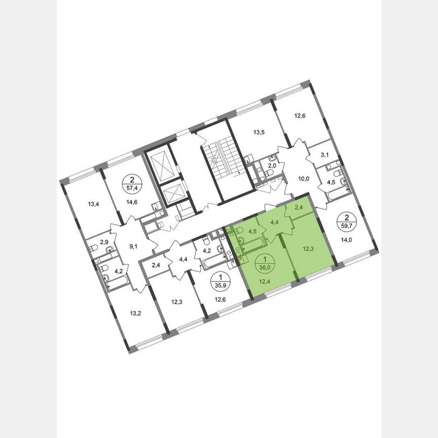 1-к. квартира, 36 м², 3/17 эт.