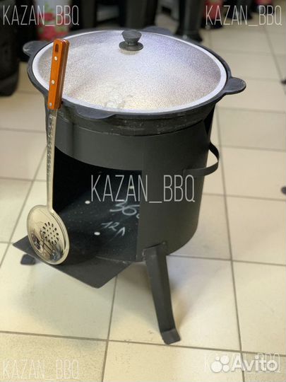 Казан чугунный нa 10 литров с печкой
