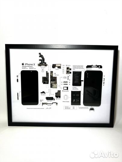 iPhone X Space Gray в рамке инсталляция