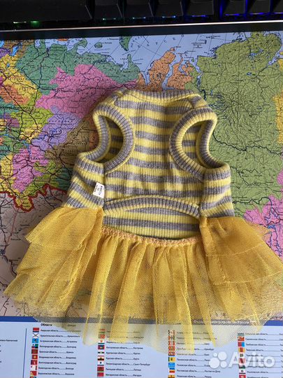 Красивое платьице для щенка, размер XS