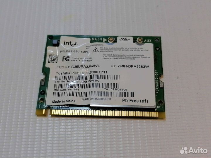 Wi-Fi модуль Intel Mobile Pro/Wireless 2200BG WM3B