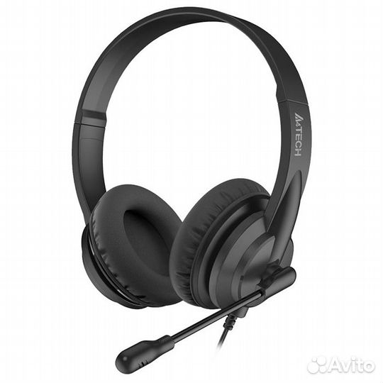 Наушники с микрофоном A4Tech HU-10 черные, USB