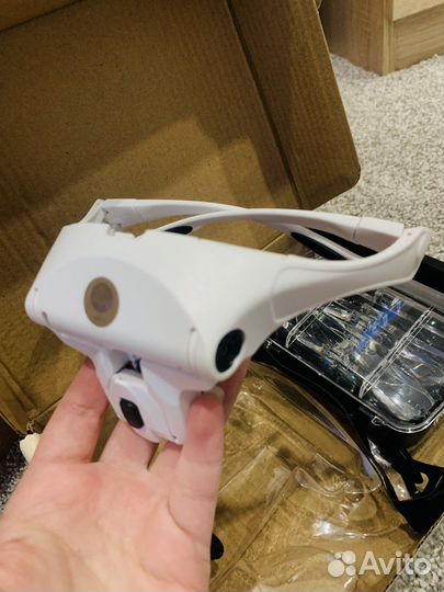 Лупа очки налобная бинокулярная с подсветкой