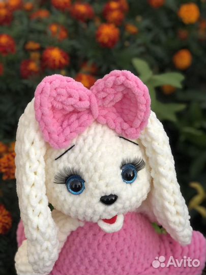 Вязаная Мягкая игрушка Зайка (ручной работы)