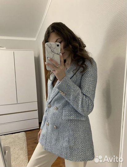 Твидовый жакет zara