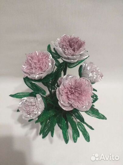 Пионы из бисера