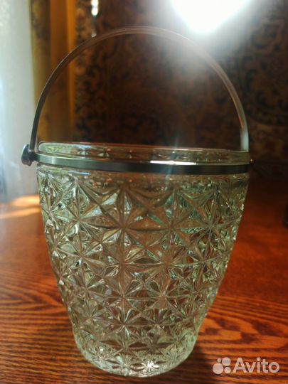 Антикварное хрустальное ведёрко 1930г. СССР