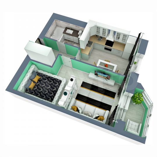 1-к. квартира, 40,1 м², 3/5 эт.