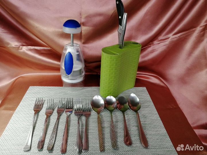 Набор посуды вилки ложки столовые ножи Овощерезка