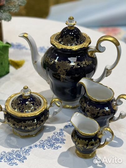 Weimar, Германия.Винтаж,синее клеймо Чайный сервиз