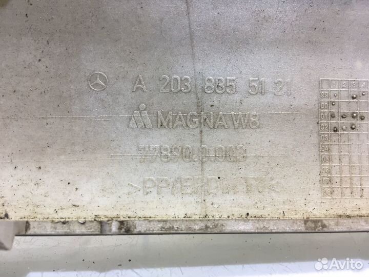 Мерседес С-Класс Молдинг заднего Бампера