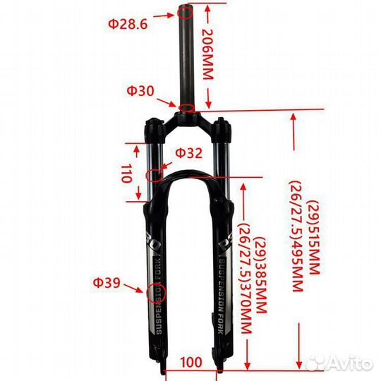 Вилка пружинно-масляная pasak P30 HL. с удаленной