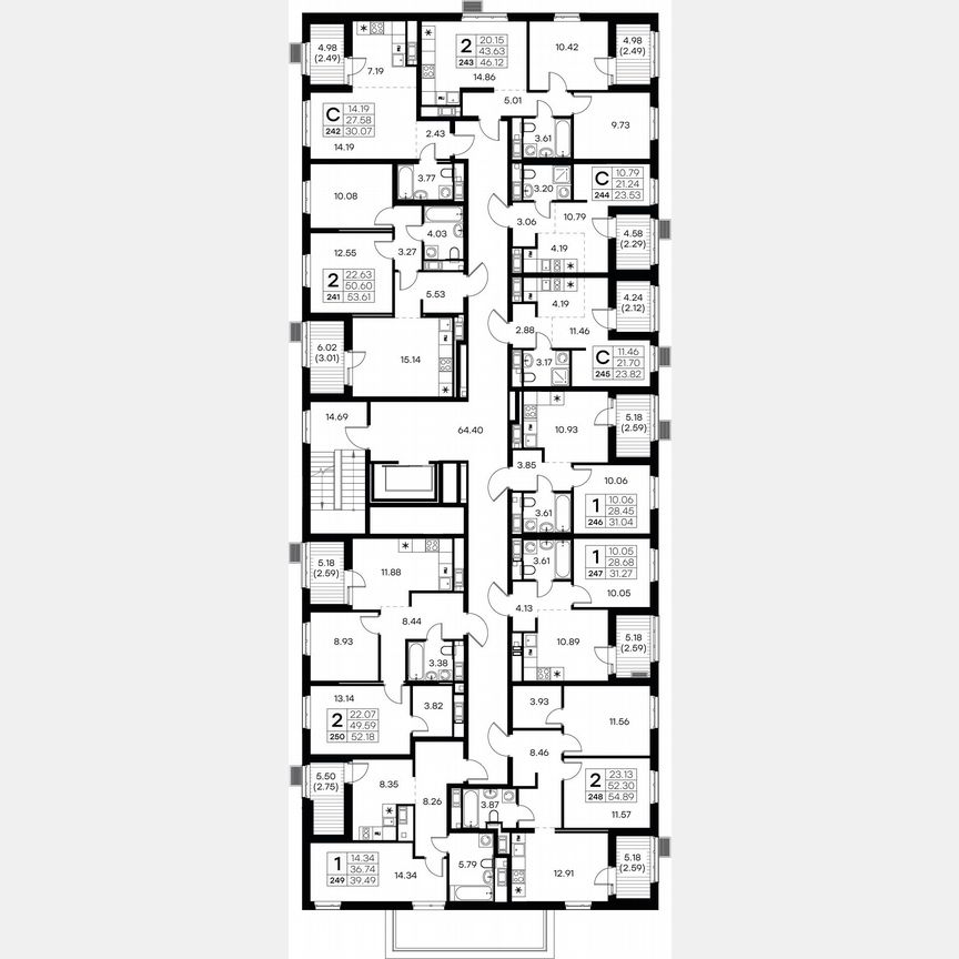 1-к. квартира, 41 м², 9/9 эт.