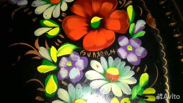 Жостовский расписной поднос, винтаж, СССР