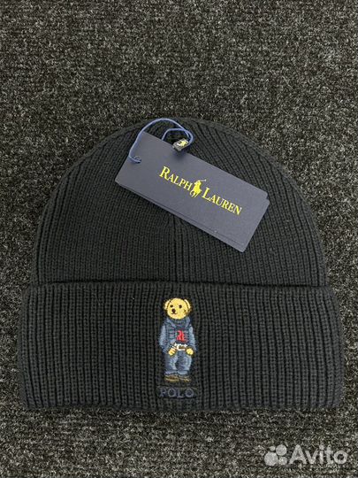 Шапка с мишкой Polo Ralph Lauren premium