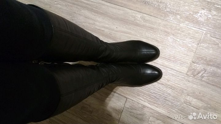 Сапоги женские демисезонные из натуральной кожи