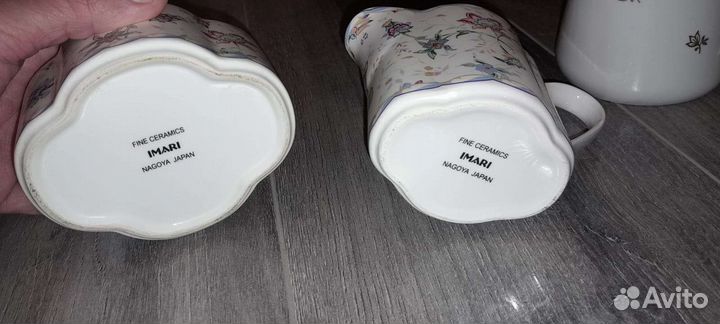 Комплект сахарница и молочник фарфор Япония