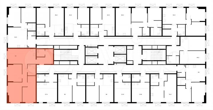3-к. квартира, 82 м², 24/25 эт.