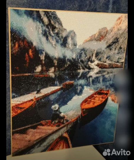 Алмазная мозаика на подрамнике 30*40 Собака Корги