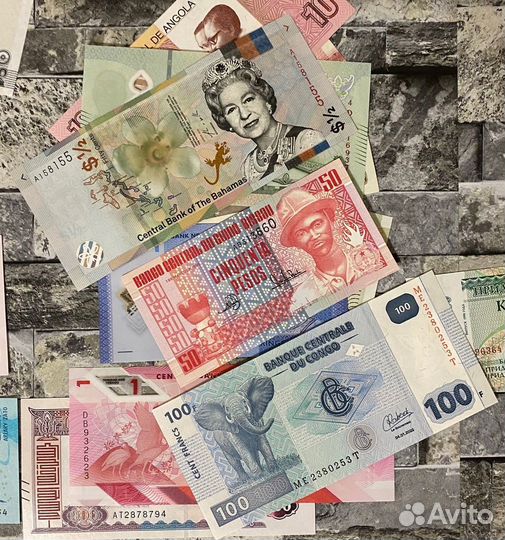 Набор банкнот мира 16шт. полимерные + бумага