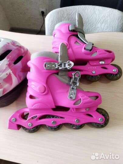 Роликовые коньки раздвижные с защитой