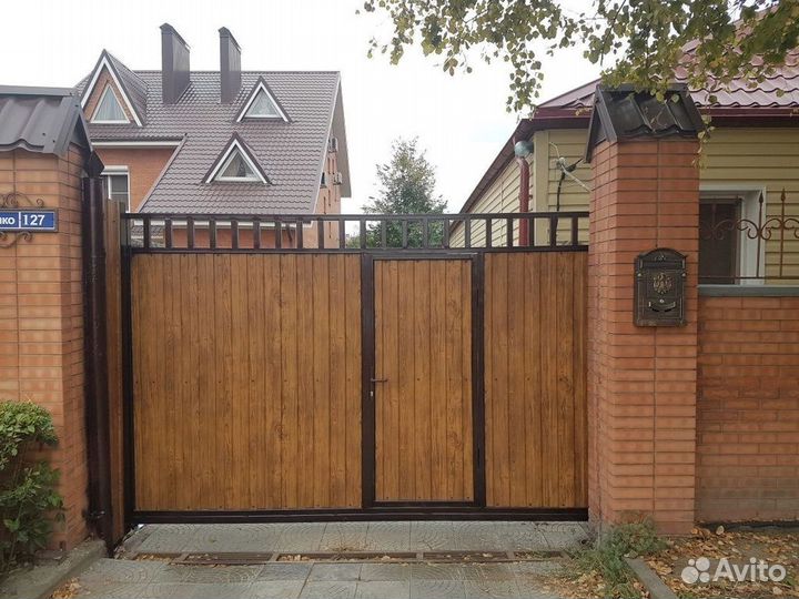 Установка откатных ворот