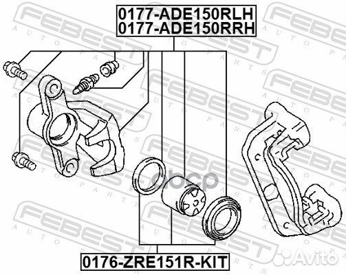 Суппорт тормозной зад лев Febest 1533