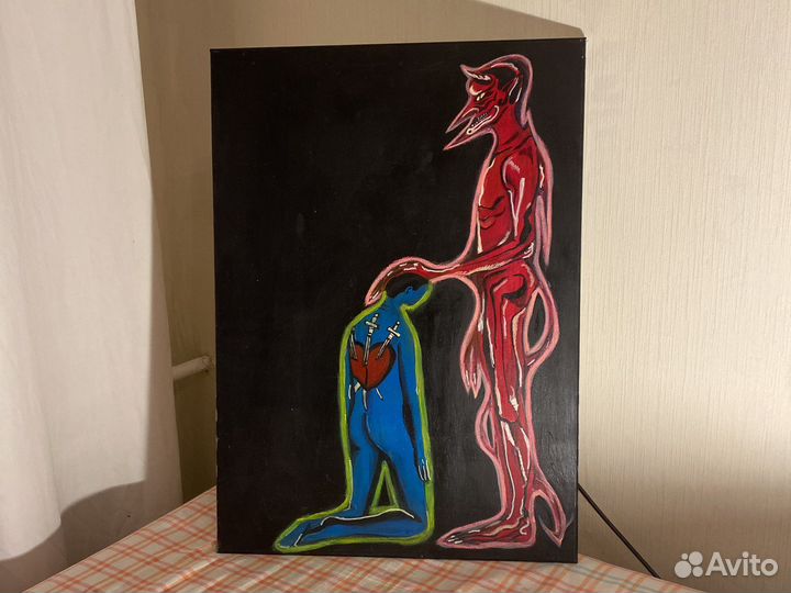 Картина маслом дьявол