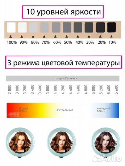 Кольцевая лампа+держатель+штатив