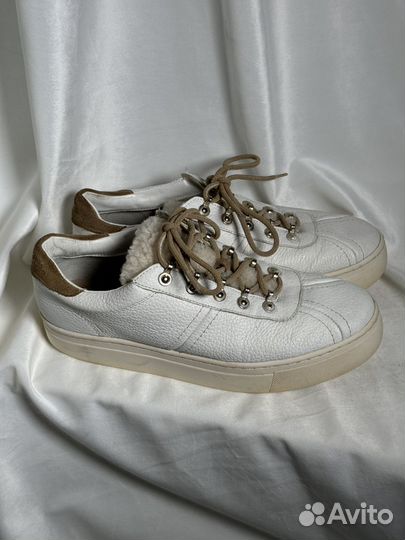 Белые кеды из кожи Massimo Dutti (38)