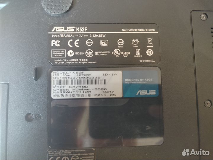 Ноутбук asus k52f