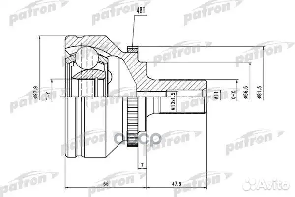 ШРУС наружн к-кт 36x56.5x27 ABS:48T volvo: C70