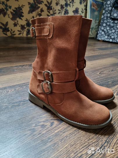 Сапоги чопперы натуральная замша, 38