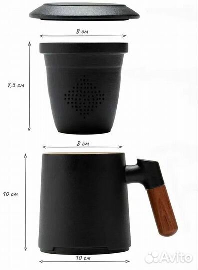 Деревянная керамическая чашка для чая Quange MKT40