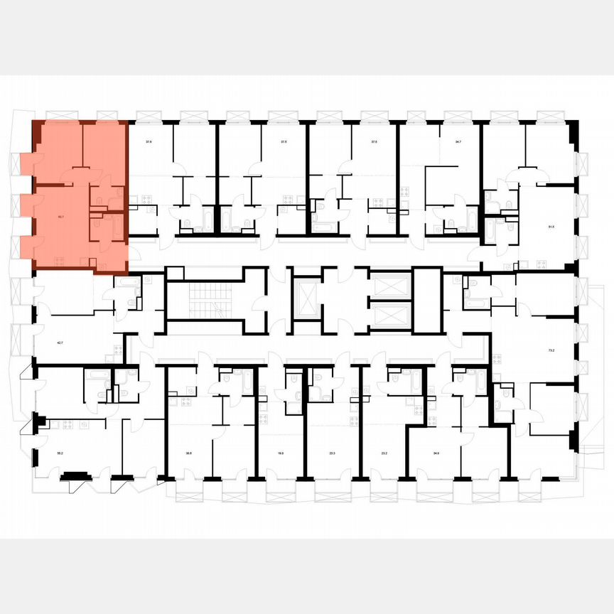 2-к. квартира, 50,7 м², 2/20 эт.