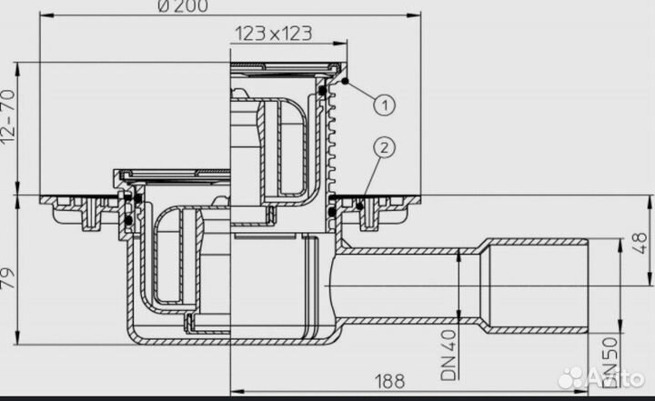 Трап горизонтальный HL510NPr