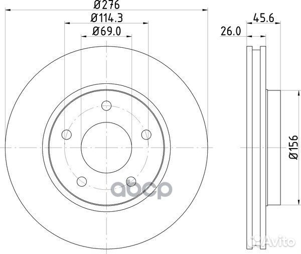Диск тормозной перед ND3029K ND3029K nisshinbo