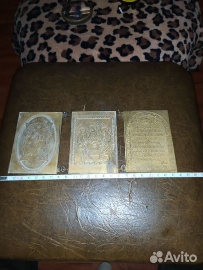 Икона складень бронза