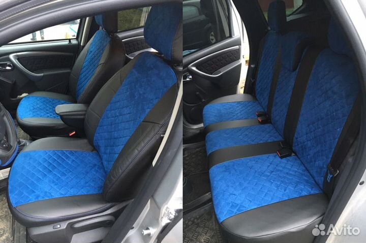 Авточехлы из Экокожи и Алькантары Ромб