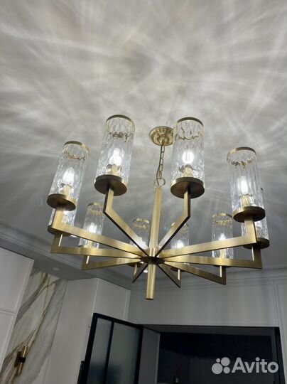 Люстра из латуни и стекла