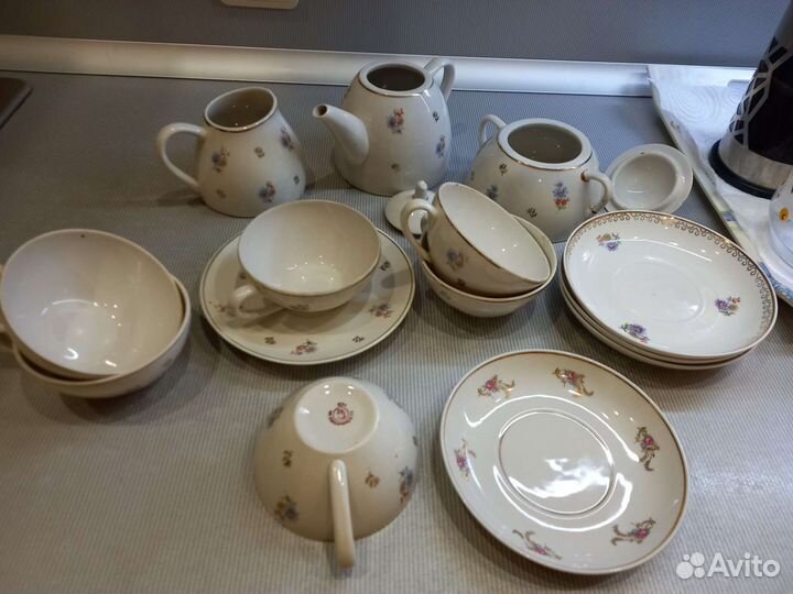 Элементы чайного сервиза СССР Песочное 1962г