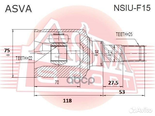 ШРУС внутренний перед лев nsiuf15 asva