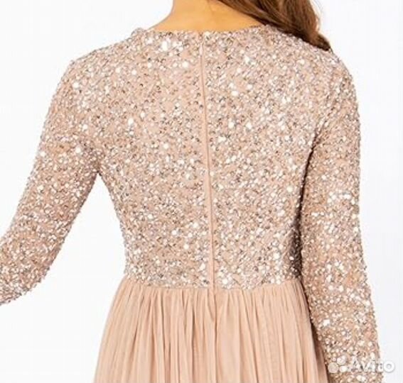 Вечернее платье длинное блестящее из фатина 44