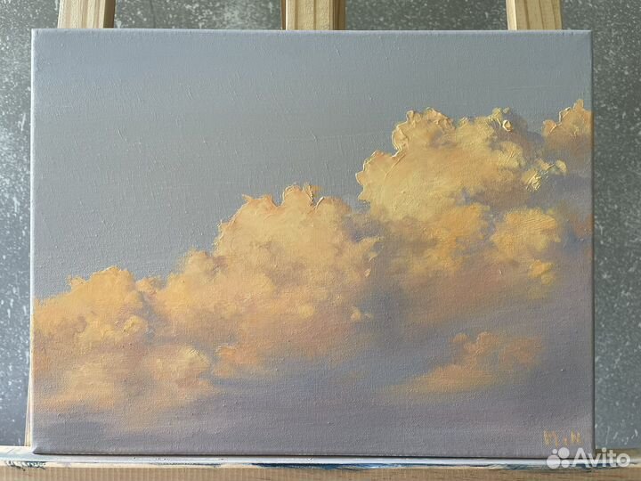 Картина маслом нежные облака