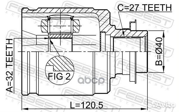 ШРУС внутренний honda accord 96-08, civic 96-11