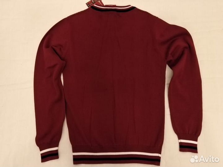Джемпер для мальчика бордовый вязанный