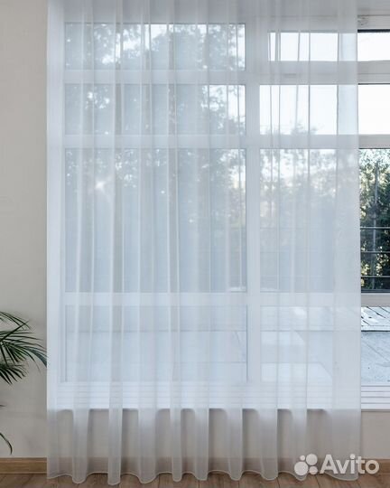 Вуаль белый тюль с утяжелителем органза