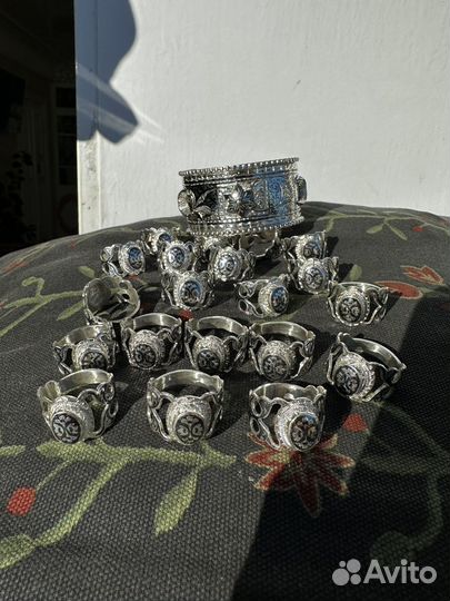 Серебрянные кольца и браслет